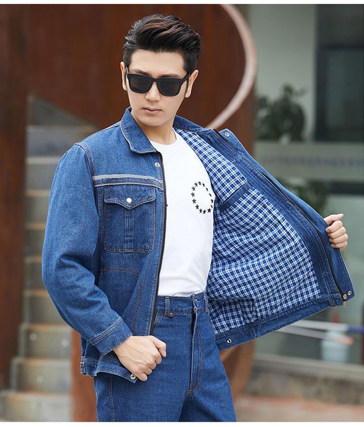 NZ023C 电焊牛仔工作服套装男焊工加厚防烫耐磨建筑工汽修劳保工作服裤子(图23)