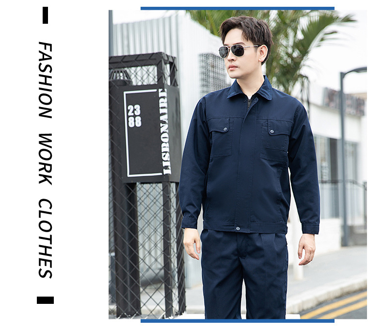 DM921 春秋长袖工装劳保服套装男耐磨耐脏工人车间工作服定制绣印字(图10)