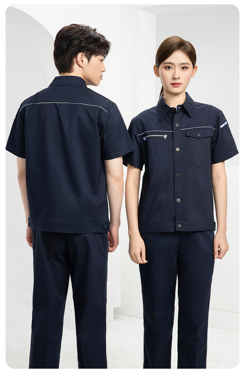 DL235D 夏季短袖高端工作服男薄款吸湿排汗工装汽修车间工厂劳保服定制(图16)