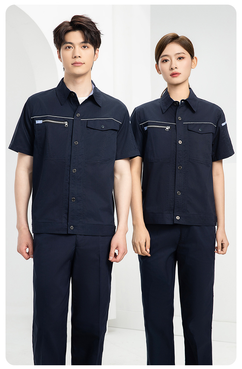 DL235D 夏季短袖高端工作服男薄款吸湿排汗工装汽修车间工厂劳保服定制(图15)