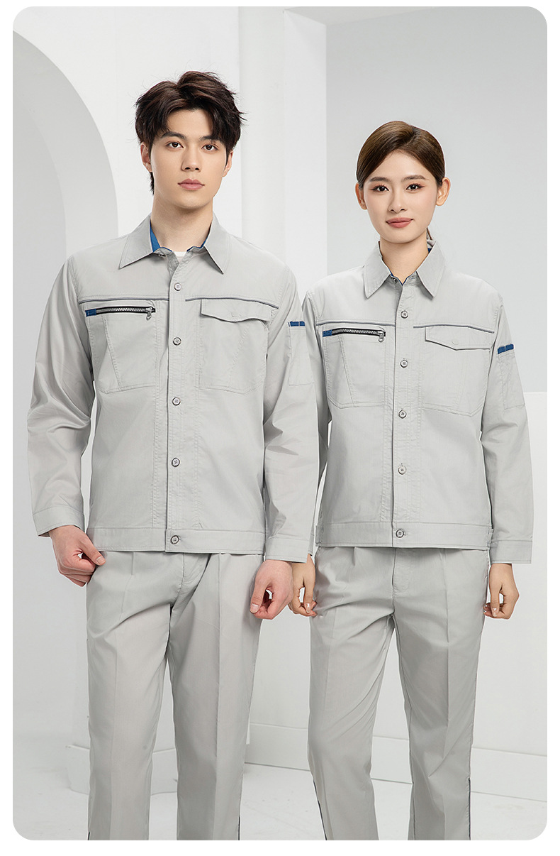 DL235D 夏季短袖高端工作服男薄款吸湿排汗工装汽修车间工厂劳保服定制(图21)