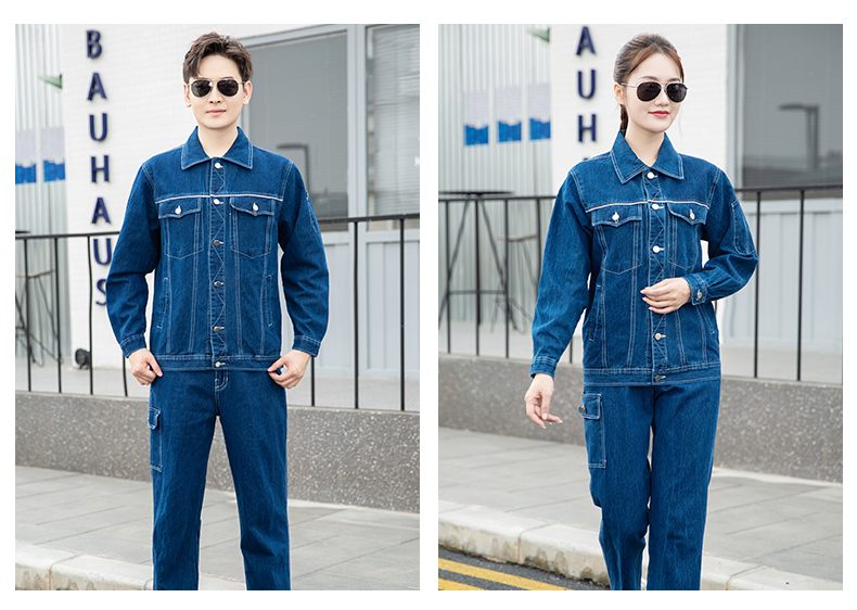 NZ2091 海源弹力牛仔工作服定制男耐磨纯棉电焊防烫焊工电工汽修劳保服(图18)