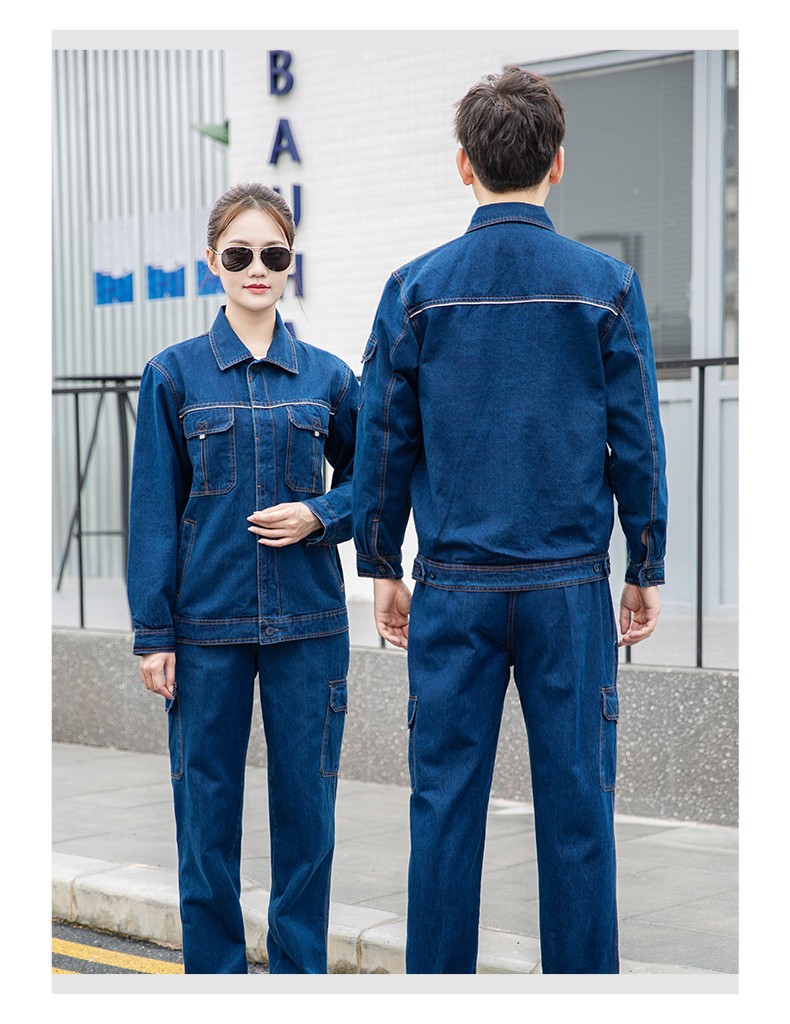 NZ316 海源精梳棉纯棉牛仔工作服定制印字加厚电焊工电网煤矿车间劳保服(图11)