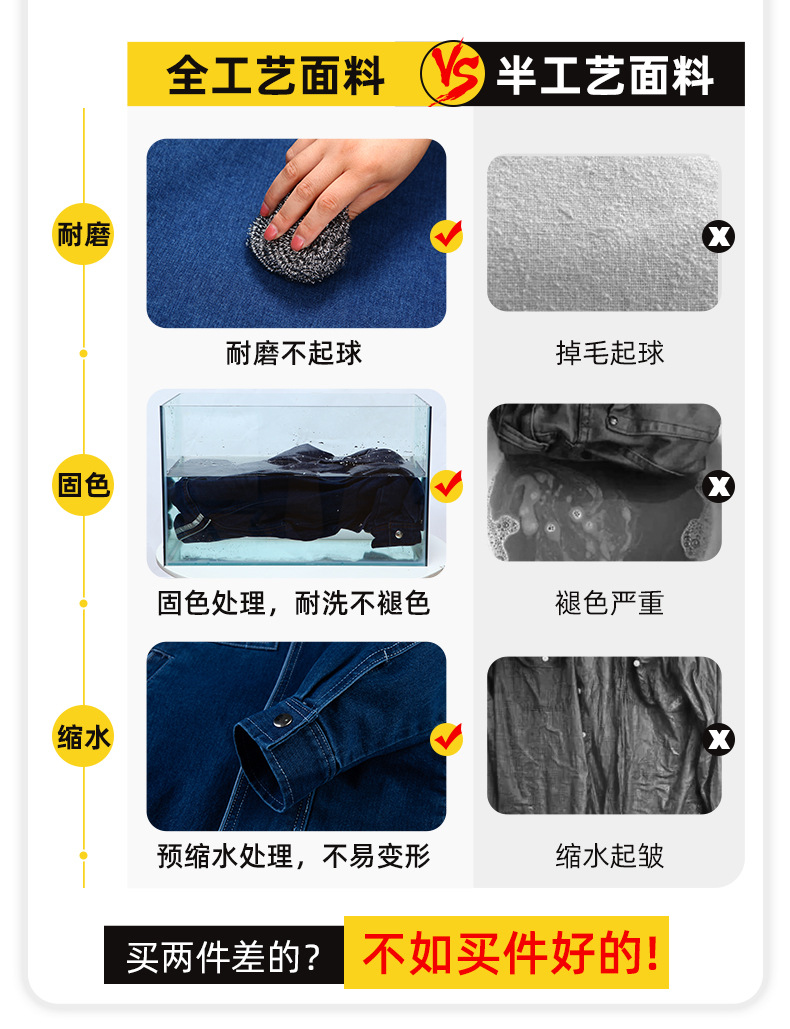 NZ2201 海源夏季牛仔工作服定制男反光长袖薄款电焊工厂车间工装劳保服(图4)