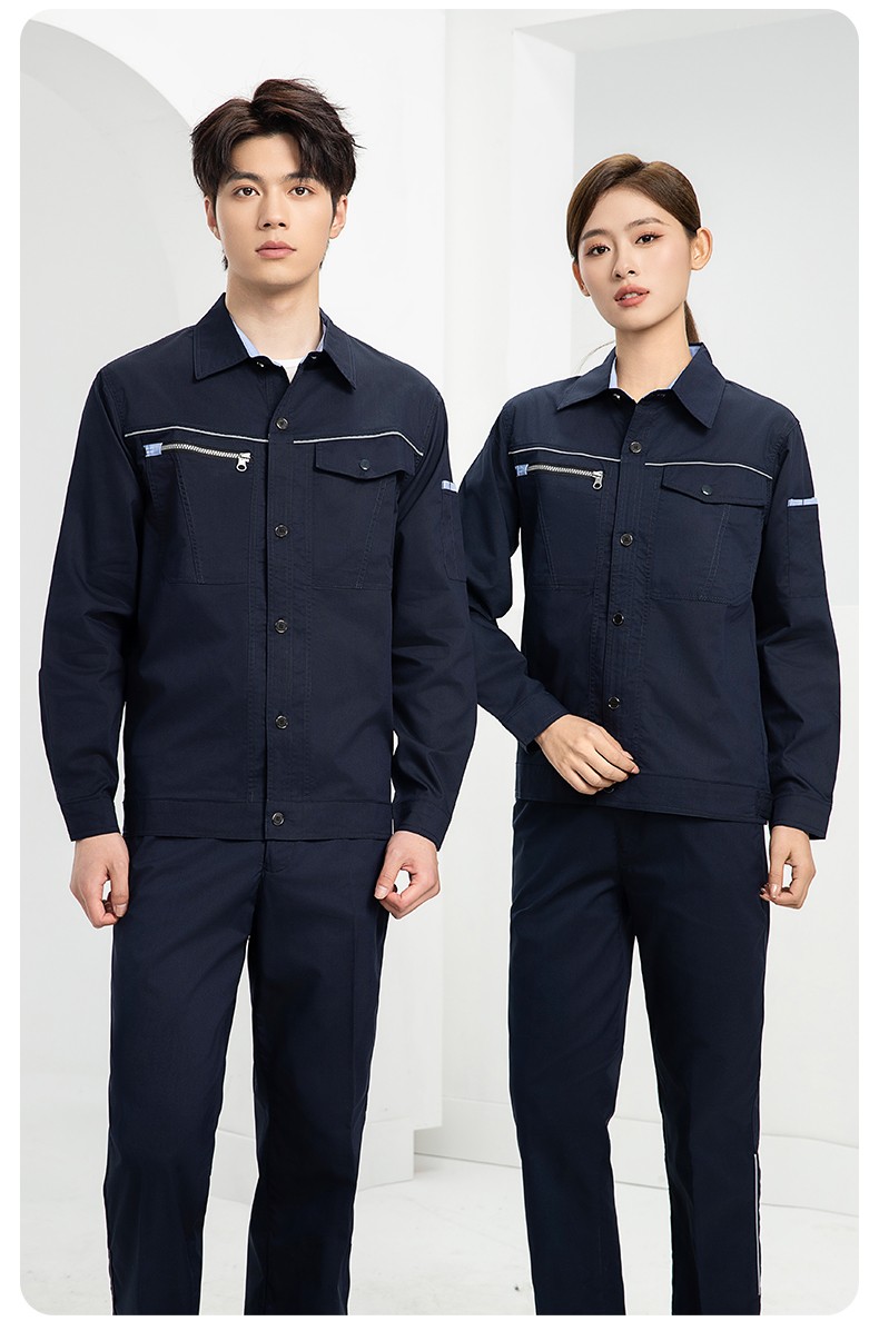 DL235X 高端夏季薄款长袖工作服定制印字薄款耐磨汽修工厂电焊车间劳保服(图17)