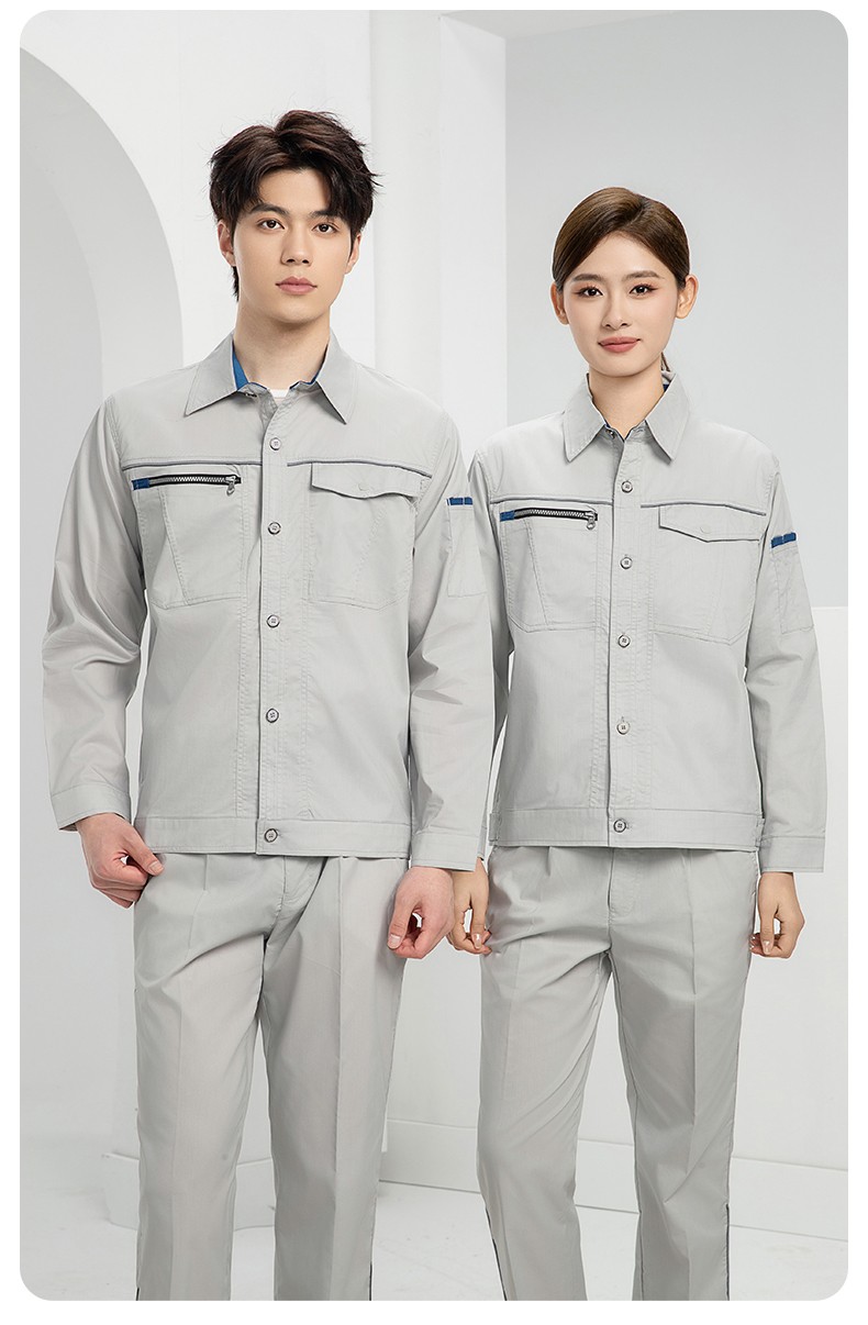 DL235X 高端夏季薄款长袖工作服定制印字薄款耐磨汽修工厂电焊车间劳保服(图21)