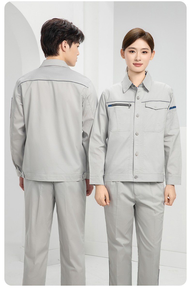 DL235X 高端夏季薄款长袖工作服定制印字薄款耐磨汽修工厂电焊车间劳保服(图22)