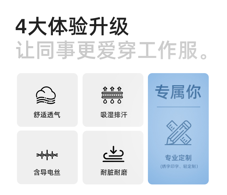 DL237D 夏季弹力竹纤维工作服套装定制吸湿排汗透气长短袖薄款电工劳保服(图2)