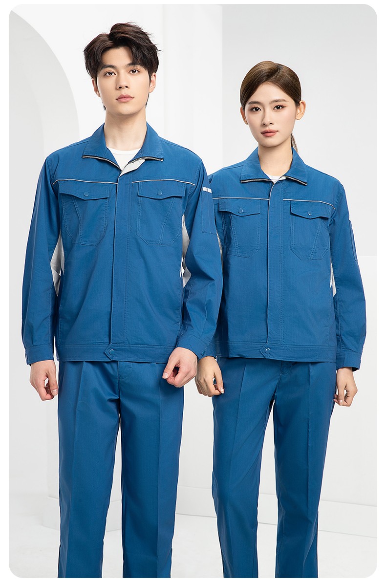 DL237D 夏季弹力竹纤维工作服套装定制吸湿排汗透气长短袖薄款电工劳保服(图17)