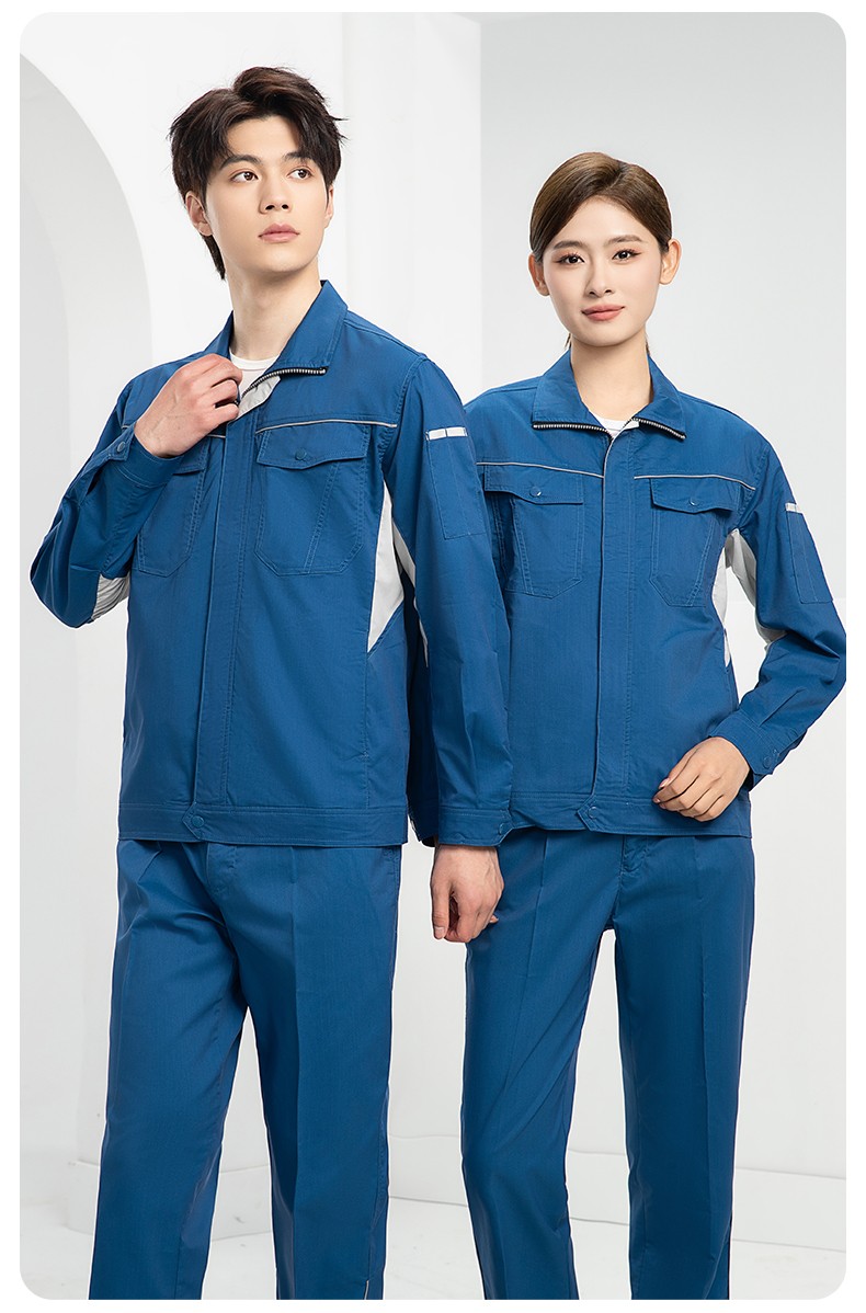 DL237D 夏季弹力竹纤维工作服套装定制吸湿排汗透气长短袖薄款电工劳保服(图18)