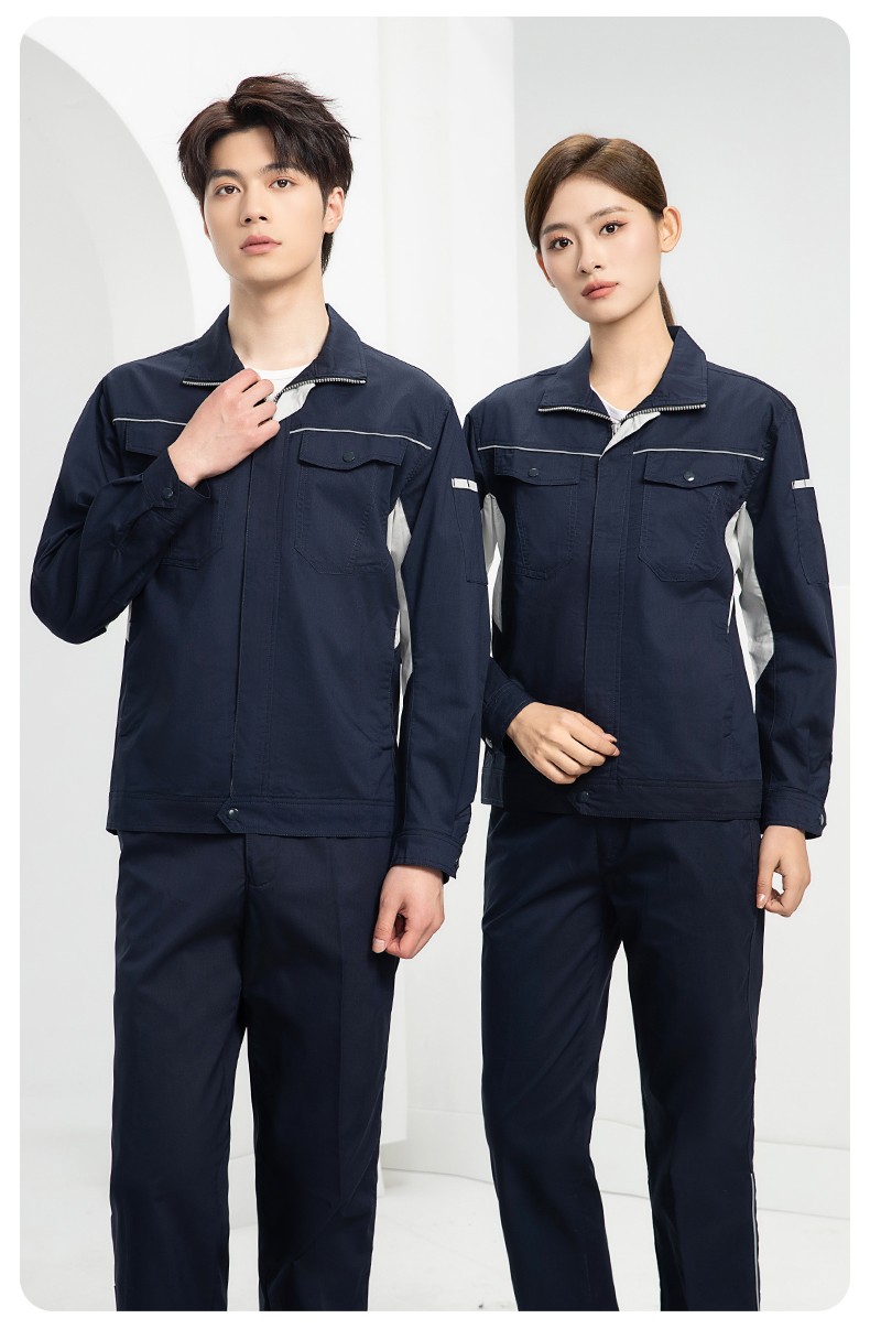 DL237D 夏季弹力竹纤维工作服套装定制吸湿排汗透气长短袖薄款电工劳保服(图20)