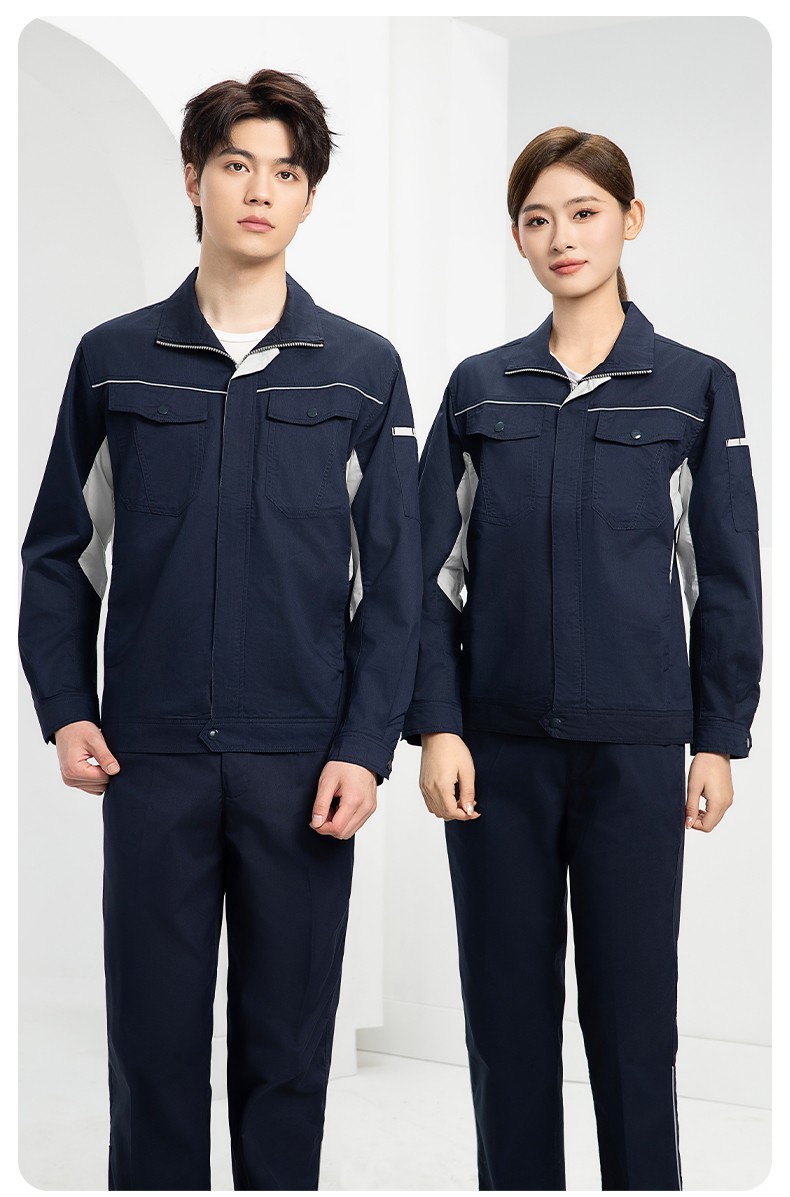 DL237X 夏季薄款竹纤维长袖工作服定制男薄款耐磨汽修工厂电焊车间劳保服(图19)