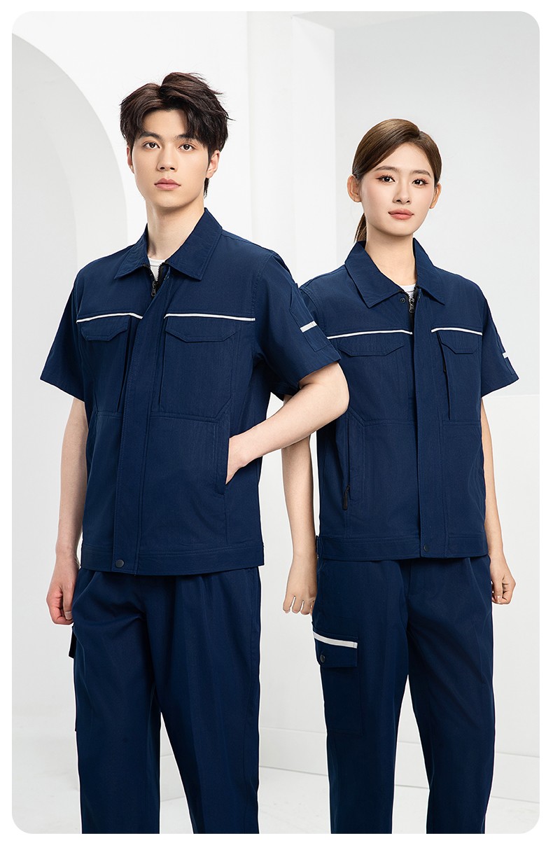 DM242X 夏季长袖工作服男套装耐磨工厂车间厂服建筑施工劳保服汽修服定制(图12)
