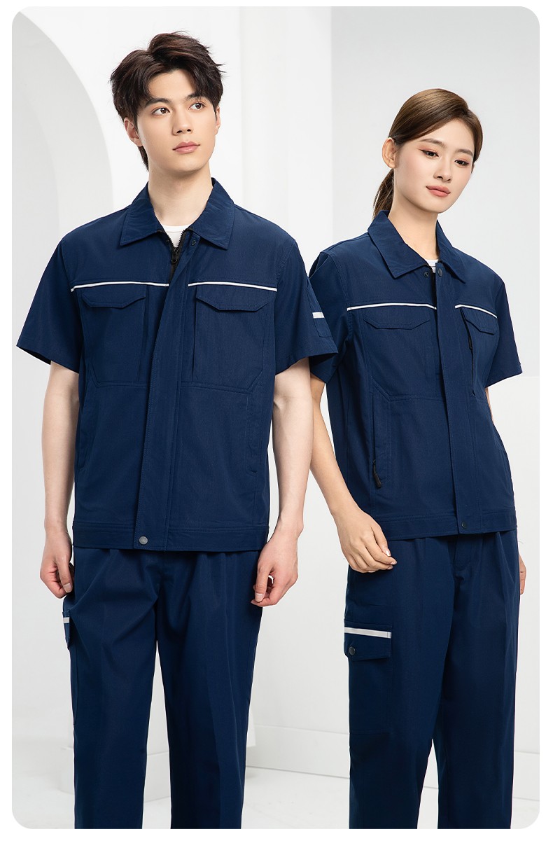DM242X 夏季长袖工作服男套装耐磨工厂车间厂服建筑施工劳保服汽修服定制(图13)