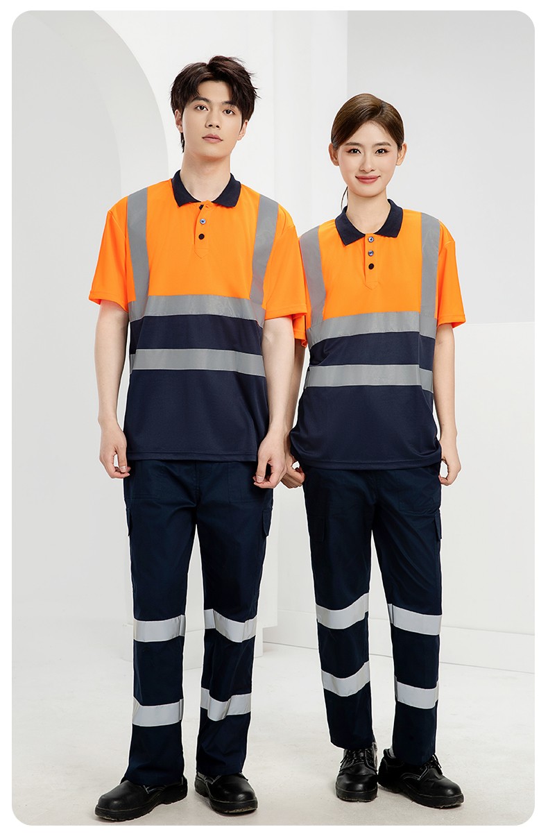 SG2119D 夏季速干短袖工服反光条薄款透气POLO文化衫车间机修工装(图18)