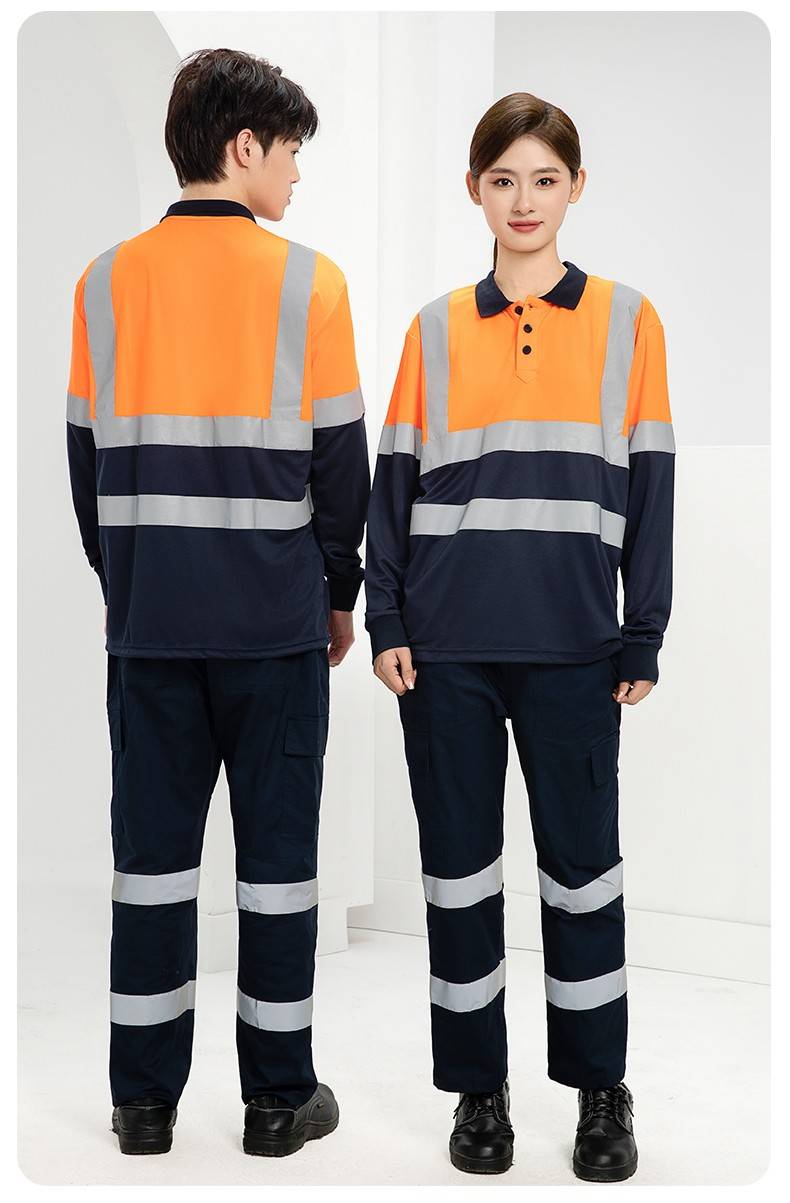 SG2119D 夏季速干短袖工服反光条薄款透气POLO文化衫车间机修工装(图23)