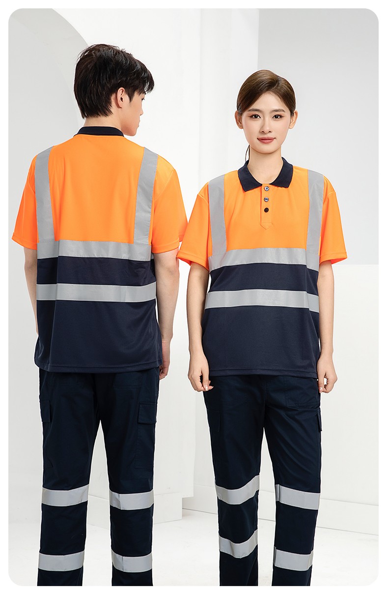 SG2119D 夏季速干短袖工服反光条薄款透气POLO文化衫车间机修工装(图20)