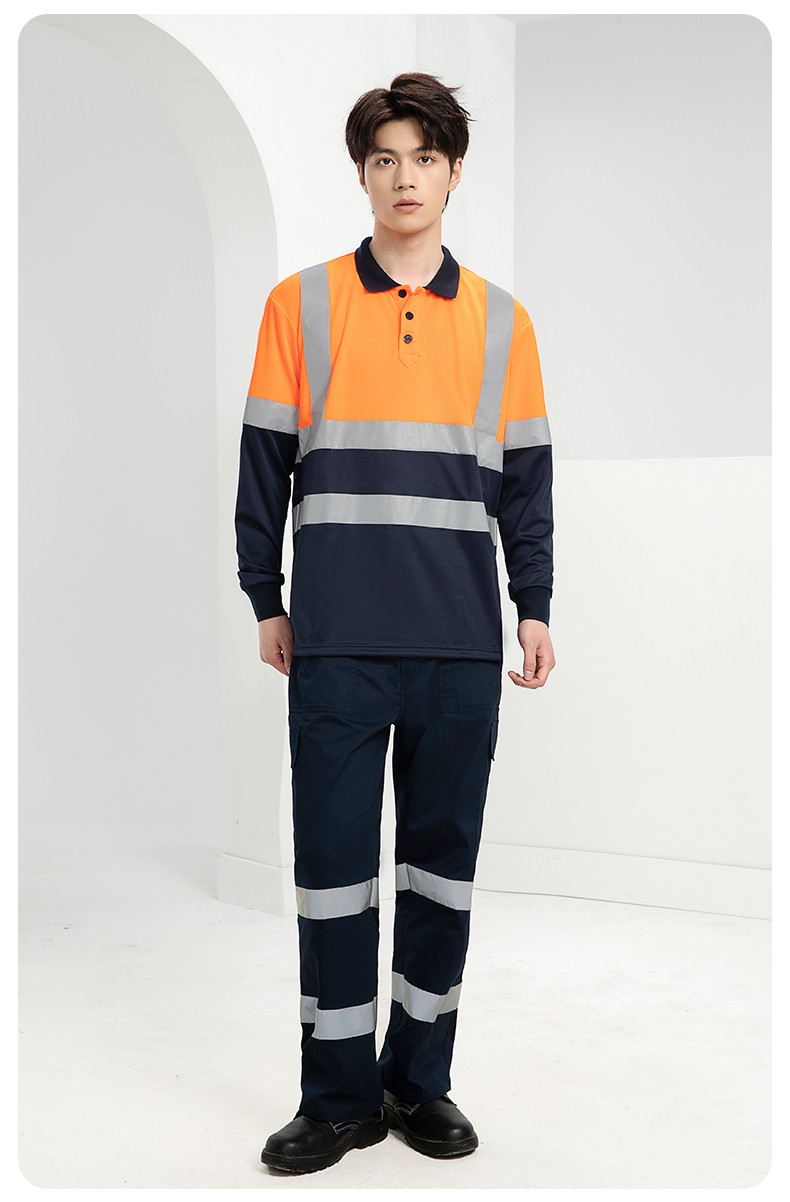 SG2119X 夏季速干长袖工服反光条薄款透气POLO文化衫车间机修工装(图18)