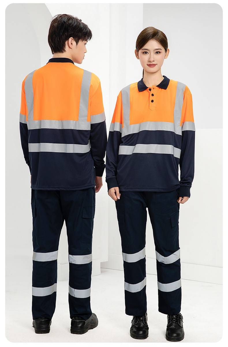 SG2119X 夏季速干长袖工服反光条薄款透气POLO文化衫车间机修工装(图20)