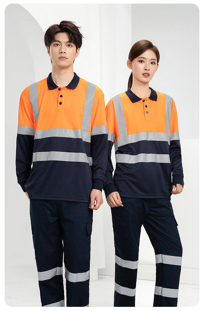 SG2119X 夏季速干长袖工服反光条薄款透气POLO文化衫车间机修工装(图19)