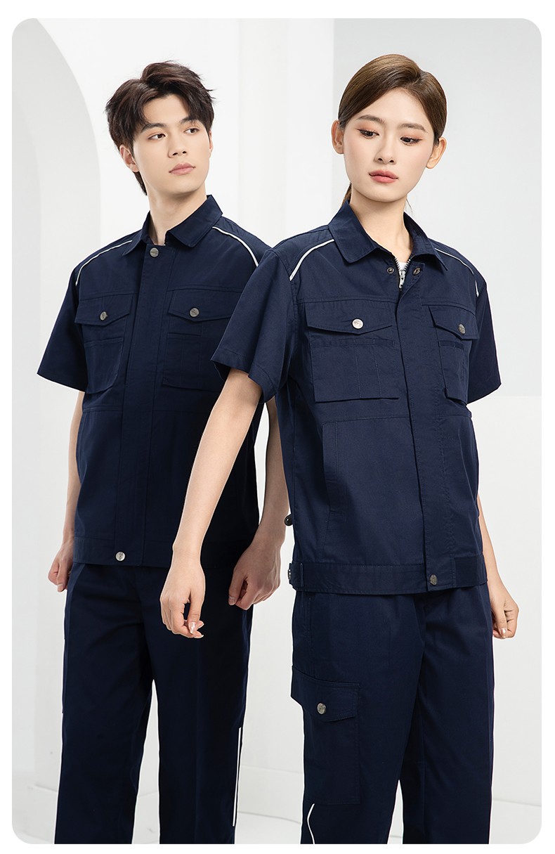 DM2315X 夏季工作服长袖透气吸湿排汗薄款套装劳保服建筑工程服上衣定制(图14)