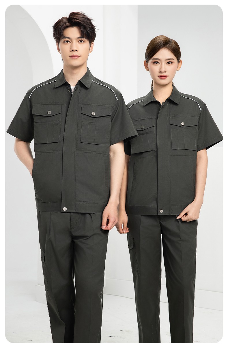 DM2315X 夏季工作服长袖透气吸湿排汗薄款套装劳保服建筑工程服上衣定制(图15)