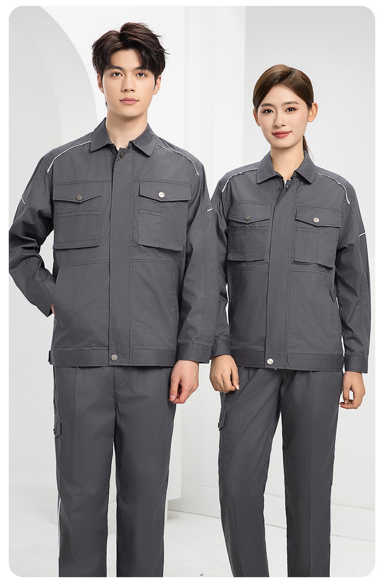 DM2315X 夏季工作服长袖透气吸湿排汗薄款套装劳保服建筑工程服上衣定制(图21)