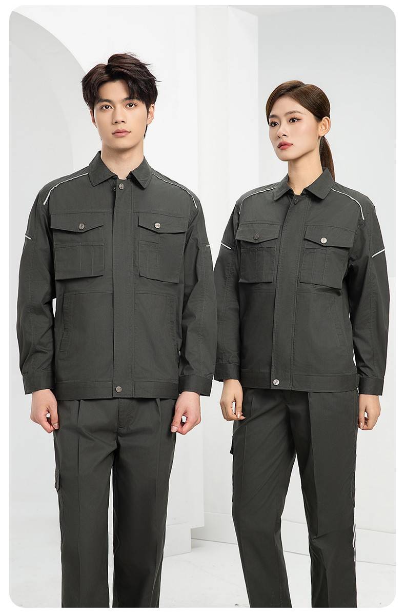 DM2315X 夏季工作服长袖透气吸湿排汗薄款套装劳保服建筑工程服上衣定制(图19)