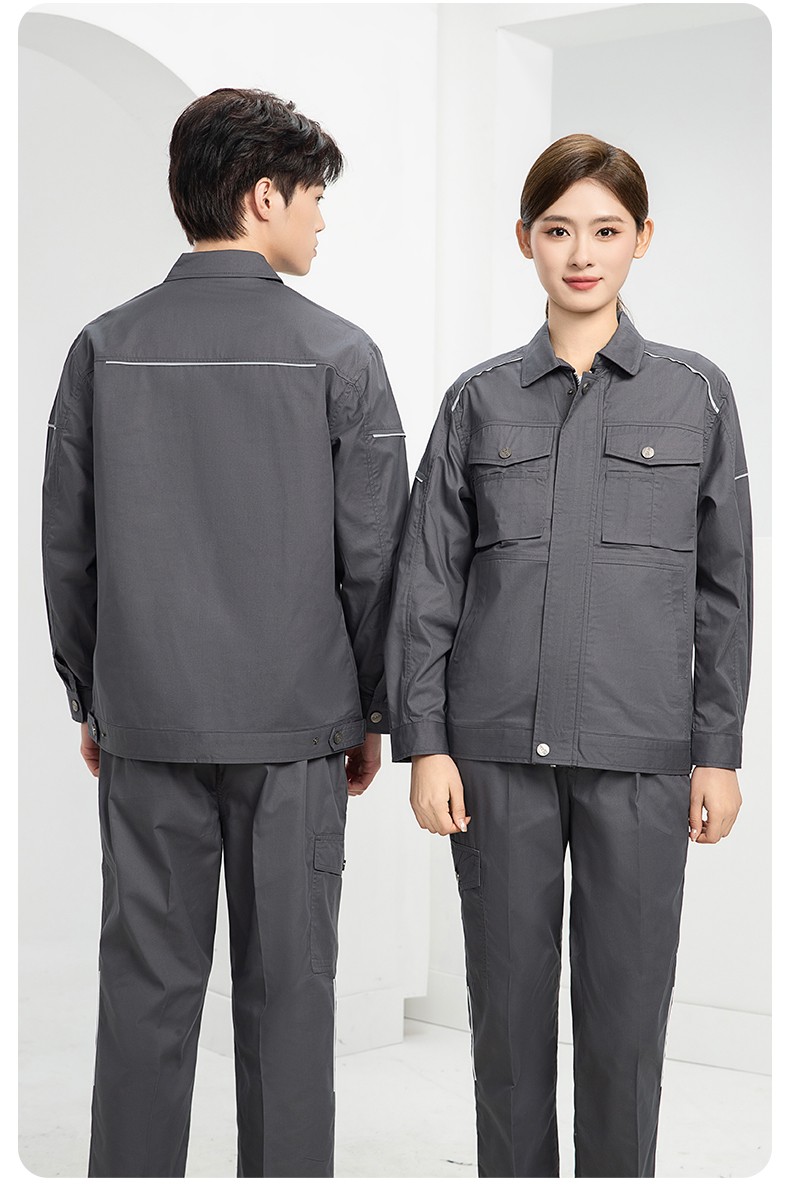 DM2315X 夏季工作服长袖透气吸湿排汗薄款套装劳保服建筑工程服上衣定制(图22)