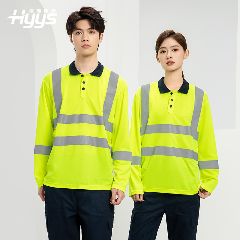 SG2120X 翻领速干反光polo男户外环卫道路施工环卫安全建筑劳保反光工作服