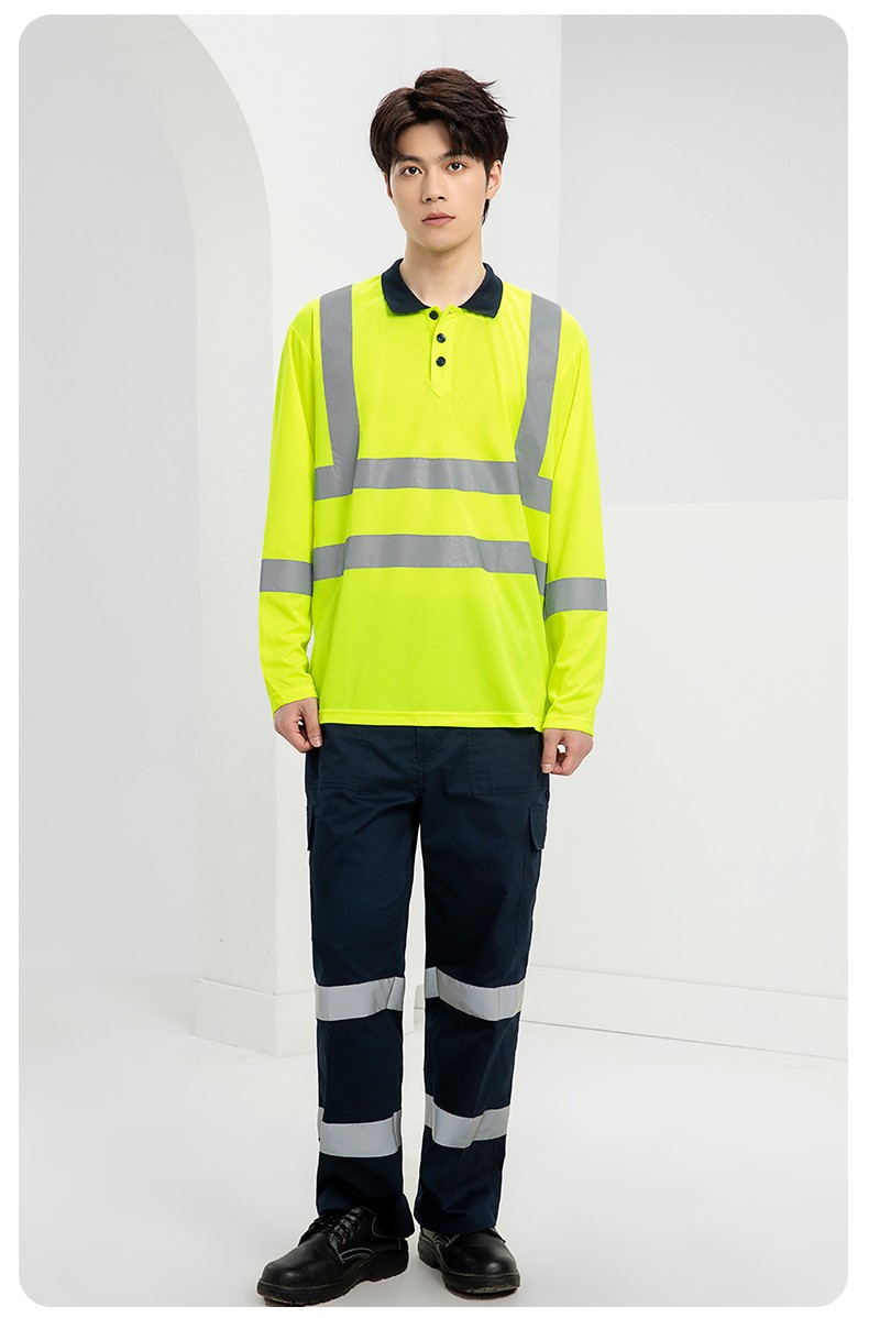 SG2120X 翻领速干反光polo男户外环卫道路施工环卫安全建筑劳保反光工作服(图13)
