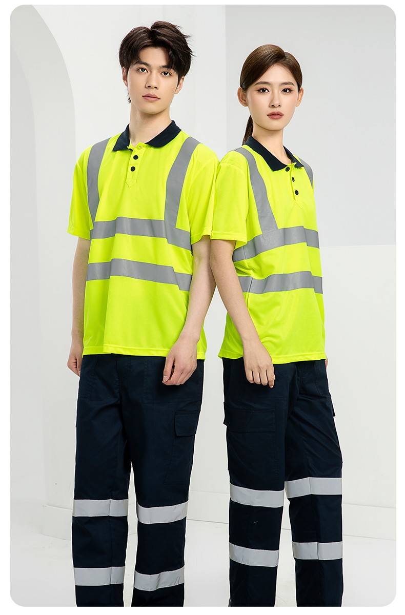 SG2120X 翻领速干反光polo男户外环卫道路施工环卫安全建筑劳保反光工作服(图16)