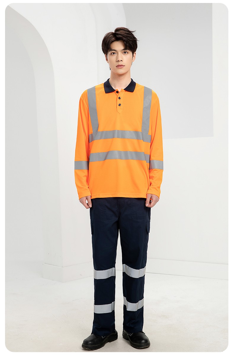 SG2120X 翻领速干反光polo男户外环卫道路施工环卫安全建筑劳保反光工作服(图19)