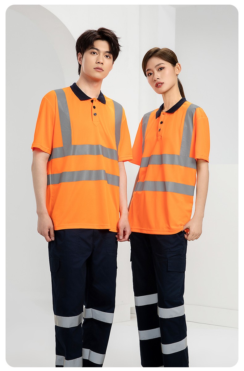SG2120X 翻领速干反光polo男户外环卫道路施工环卫安全建筑劳保反光工作服(图22)