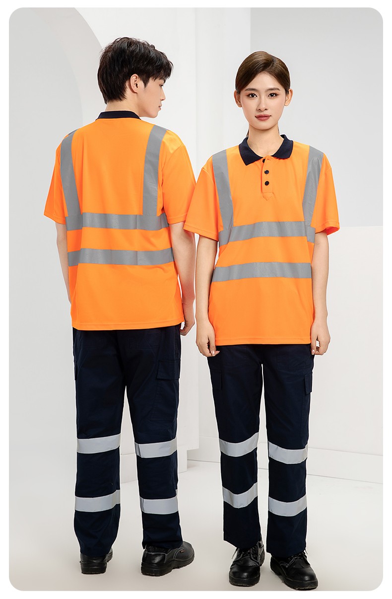 SG2120X 翻领速干反光polo男户外环卫道路施工环卫安全建筑劳保反光工作服(图23)