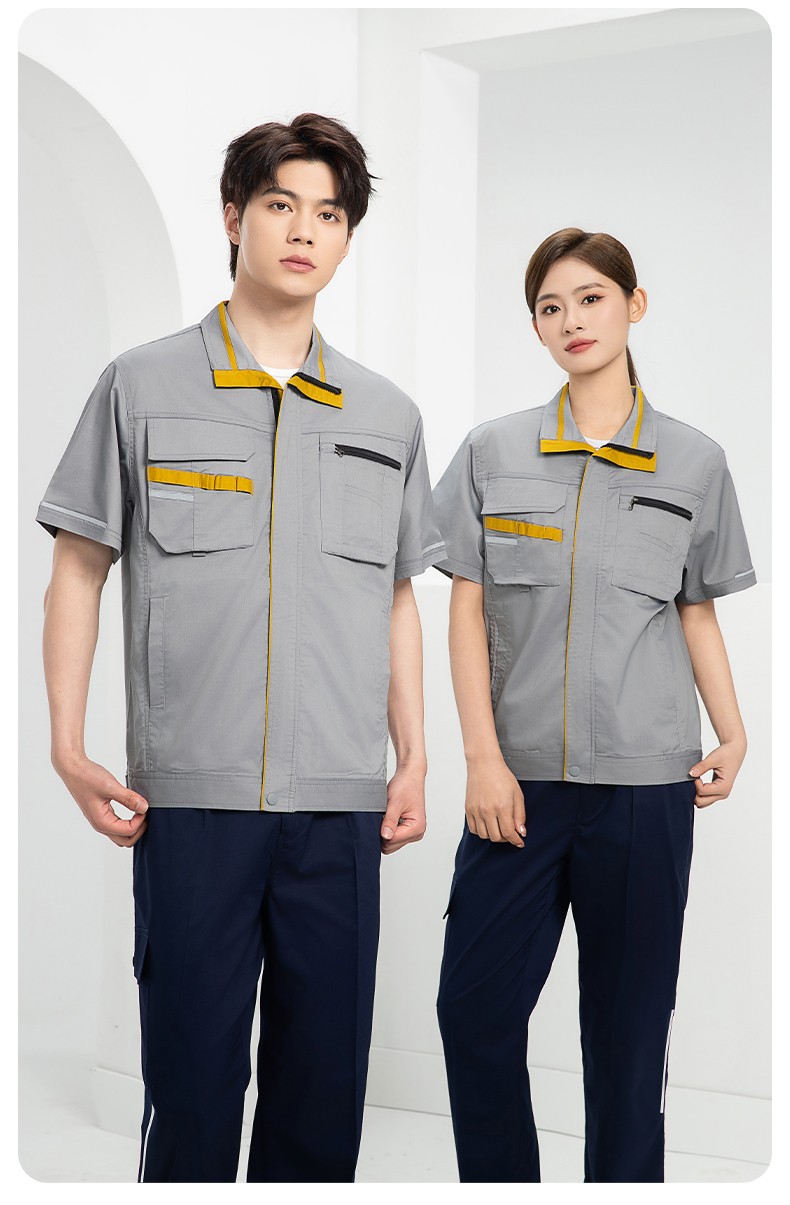 DM2316X 夏季长袖工作服套装薄款透气厂服工厂建筑劳保服车间机修服定制(图13)