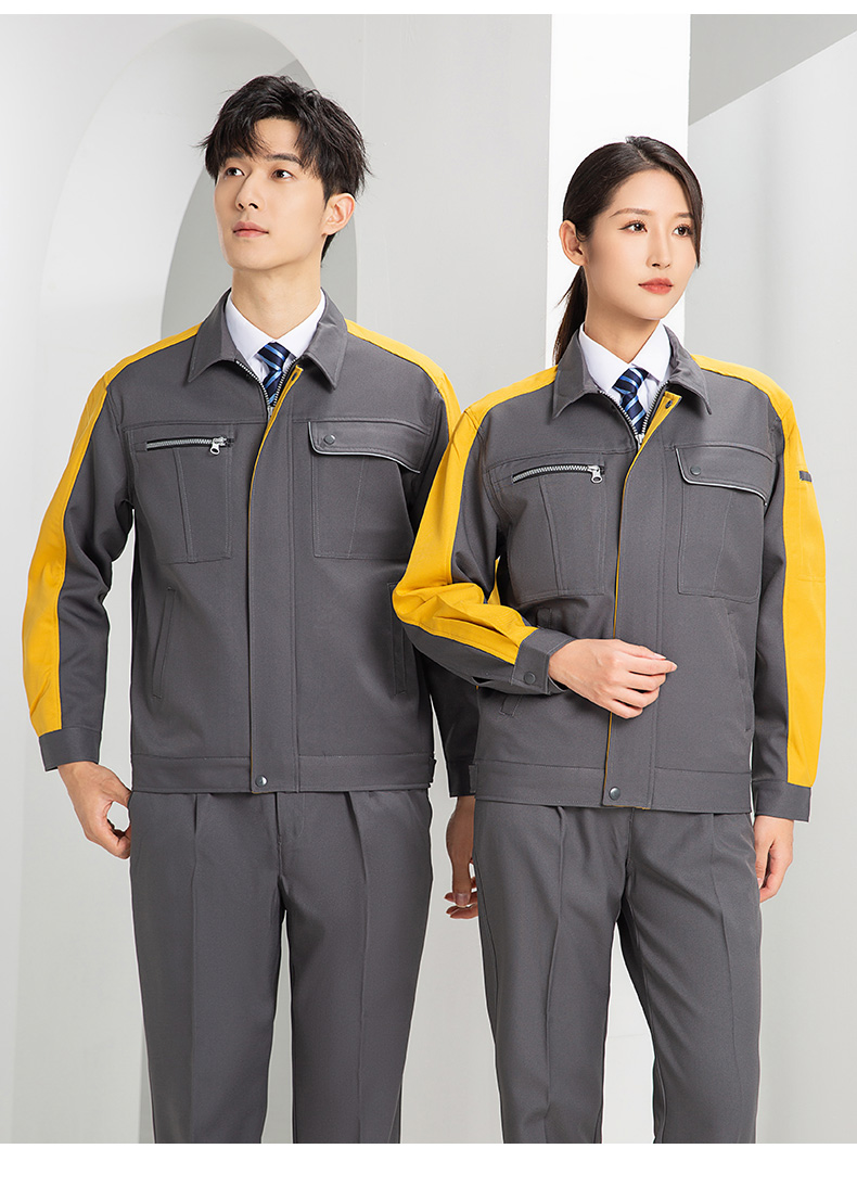 DL236 高端工作服定制印字男春秋长袖套装涤盖棉工装车间工人劳保服上衣(图24)