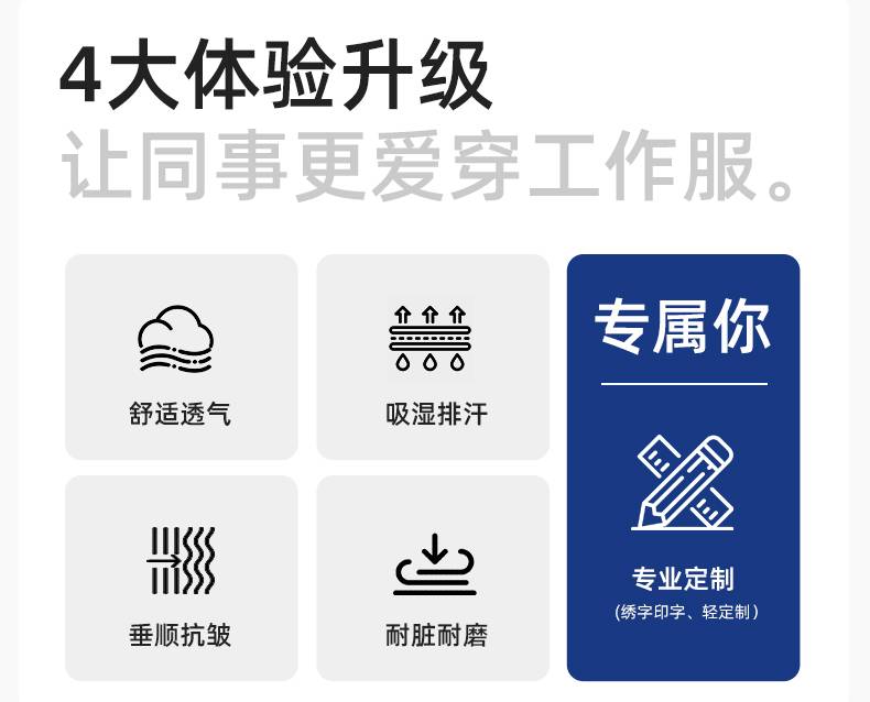 DL235 高端工作服套装定制印字男春秋长袖车间工人夹克工装劳保服印字(图2)