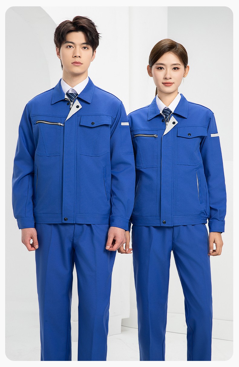 DL235 高端工作服套装定制印字男春秋长袖车间工人夹克工装劳保服印字(图16)