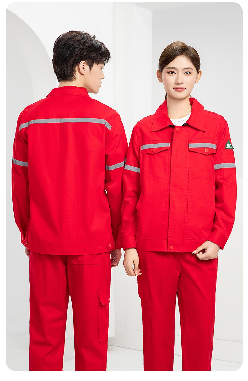 QM2091X 夏季长袖薄款工作服套装男纯棉反光焊工海油工程汽修车间电焊劳保(图26)