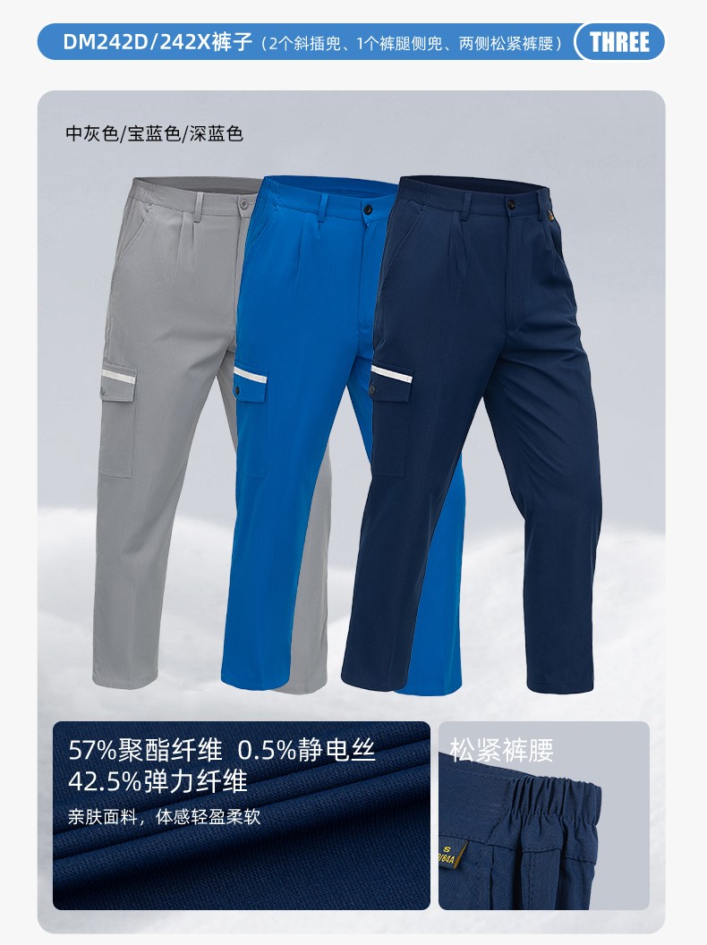 WQ2119X 夏季薄款纯棉反光条劳保工装裤男建筑工地宽松多兜多口袋大兜工作服裤子(图11)