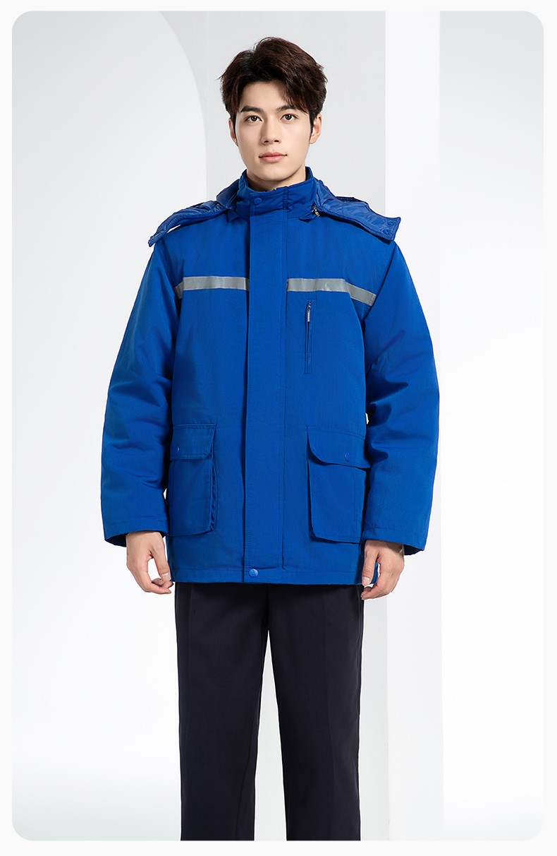 DM13-11 冬季工作服棉衣男加绒加厚防寒保暖汽车维修厂定制劳保服工程棉袄(图14)