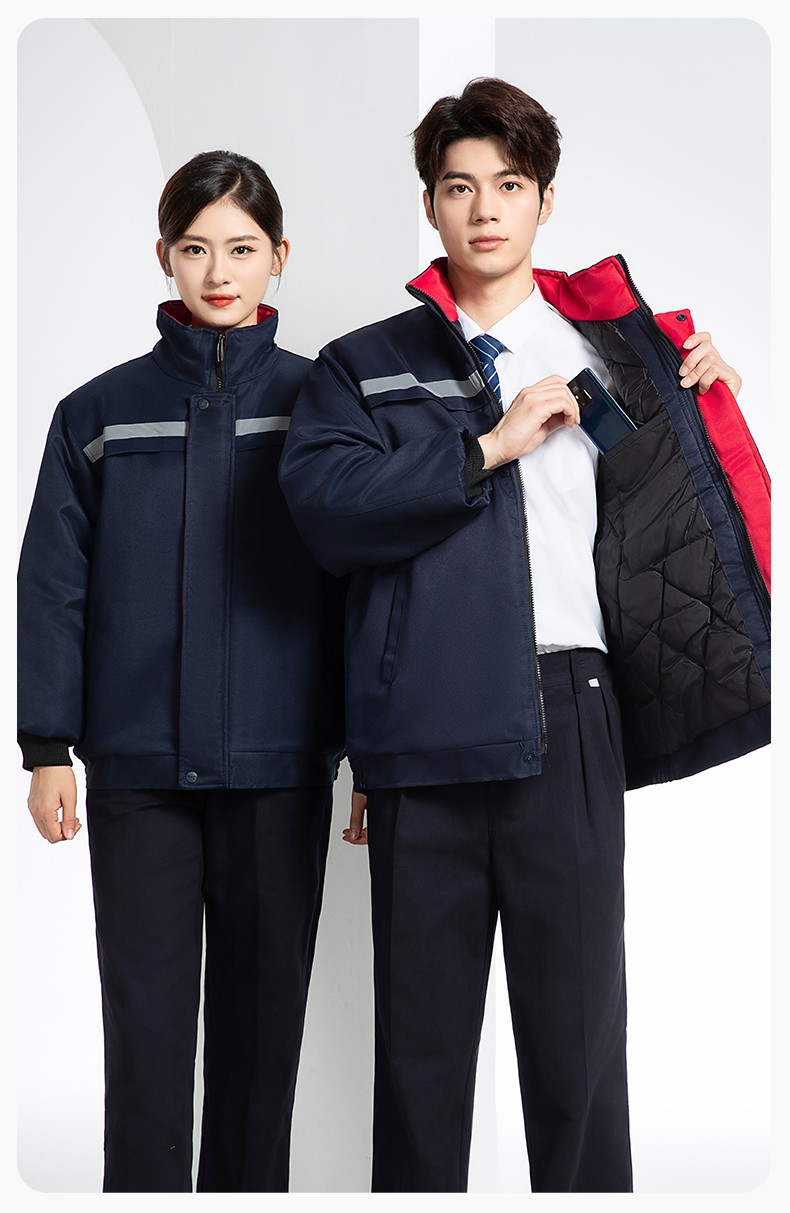 DM13-10YT 冬季工作服棉衣定制男加厚保暖夹克棉袄工厂冷库车间防寒棉上衣(图12)