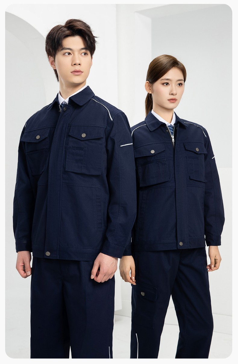 DM2315 海源春秋工作服套装男机修车间劳保服印字LOGO反光磨毛工地工装(图14)