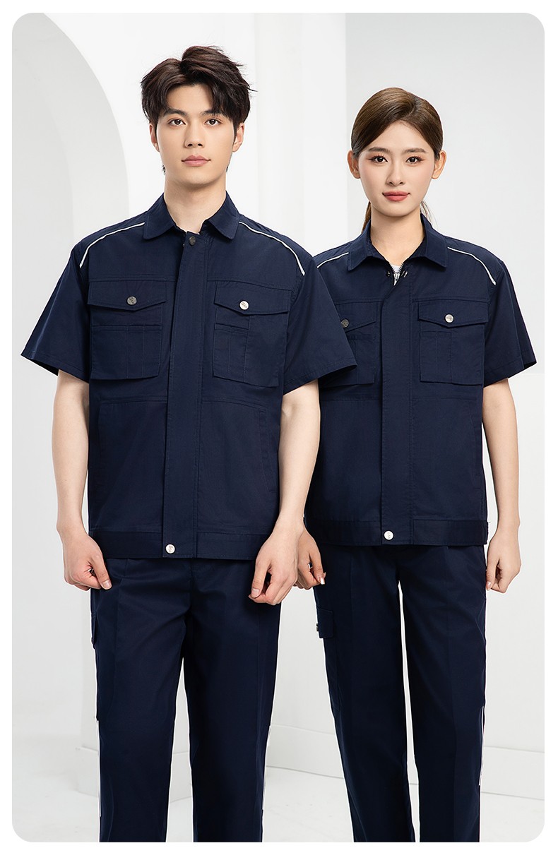 DM2315D 海源夏季工作服男短袖套装机修服印字LOGO工地工人耐磨工装定制(图13)