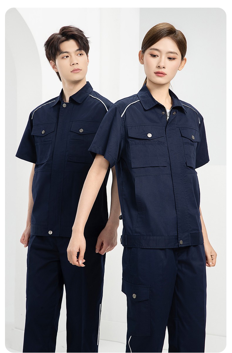 DM2315D 海源夏季工作服男短袖套装机修服印字LOGO工地工人耐磨工装定制(图14)