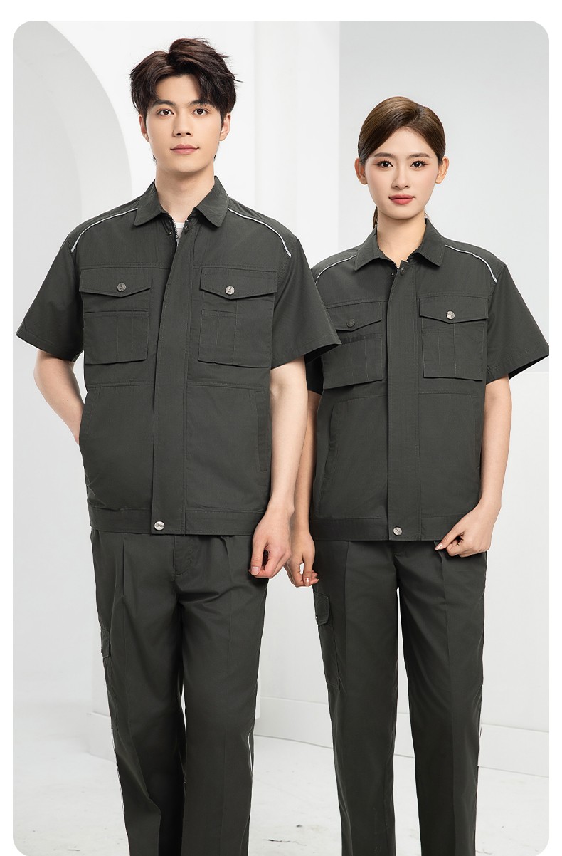 DM2315D 海源夏季工作服男短袖套装机修服印字LOGO工地工人耐磨工装定制(图15)