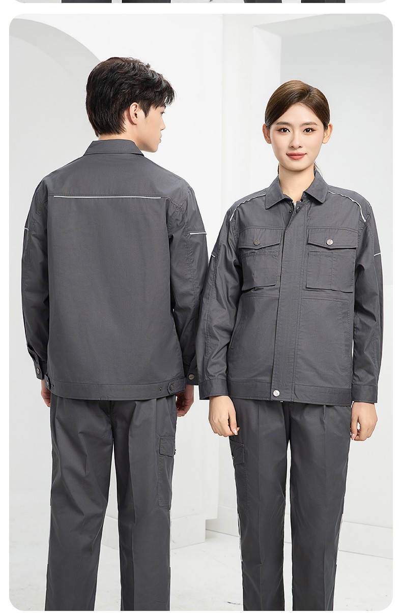 DM2315D 海源夏季工作服男短袖套装机修服印字LOGO工地工人耐磨工装定制(图22)