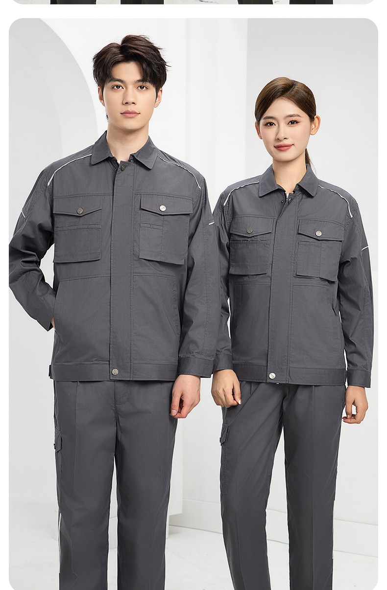 DM2315D 海源夏季工作服男短袖套装机修服印字LOGO工地工人耐磨工装定制(图21)