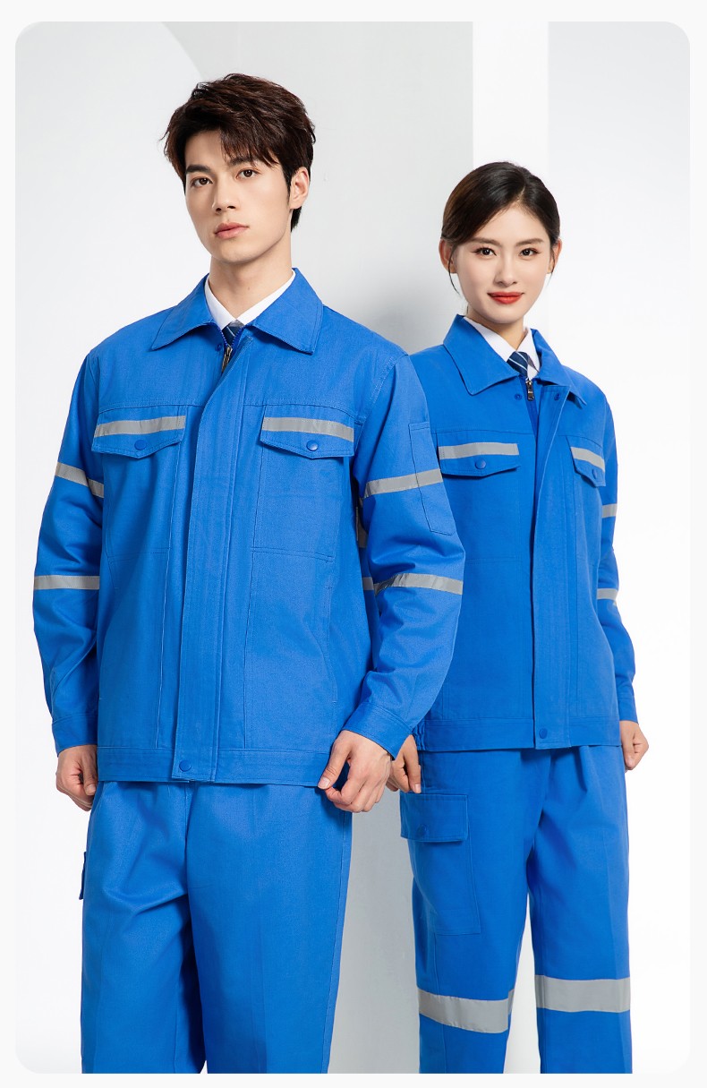 QM20137 纯棉中海油劳保工作服套装男女裤子加厚防烫耐磨耐脏电焊专用(图13)